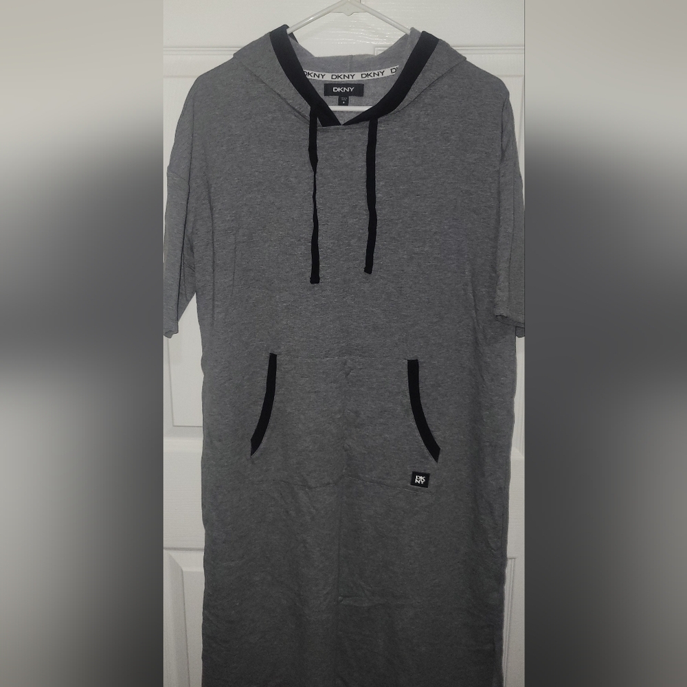 DKNY Charcoal Hoodie with Black Accents